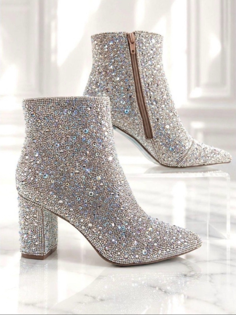 Betsey Johnson - SB Cady Embellished Women’s Ankle Boots - Silver size 9 NWT